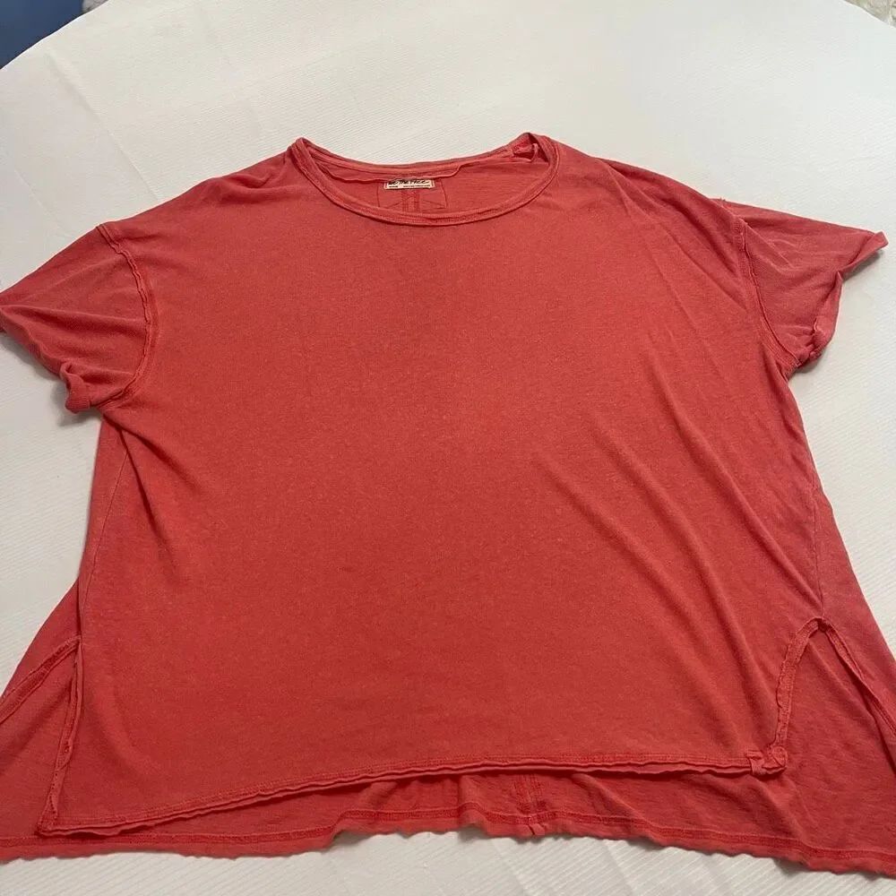We The Free Orange Oversized Boho Chic Top Size Medium